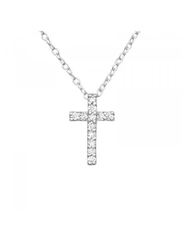 Alexander York Kette mit Anhänger KREUZ ZIRKONIA aus 925 Sterling Silber, 2-tlg. in silber