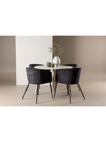 ebuy24 Essgruppe Plaza (5-teilig) Whitewash, schwarz 100 x 100 cm