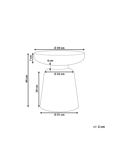 Beliani Beistelltisch TOFET in Grau - (W) 39 x (H) 44 x (L) 39 cm
