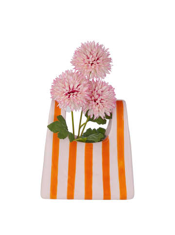 Butlers Vase SHOPPING BAG Streifen in Orange / Beige