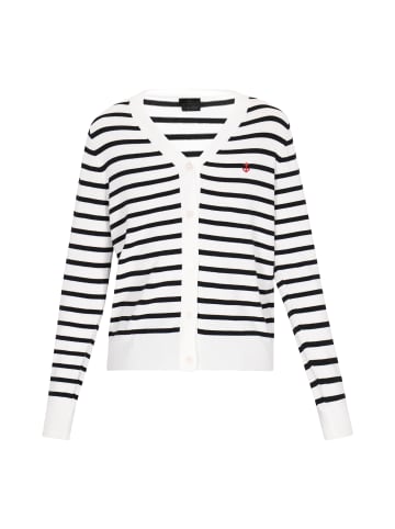 DreiMaster Women Cardigan in offwhite black stripe