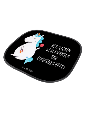 Mr. & Mrs. Panda sonnenschutz Einhorn Baby mit Spruch in Schwarz