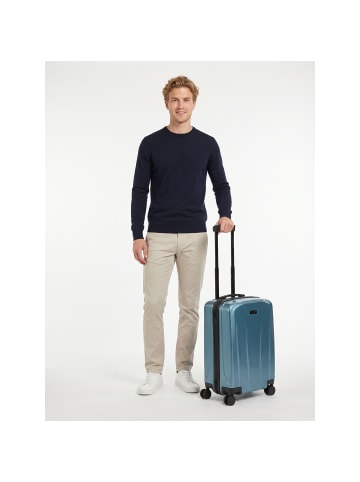 Police New York 4 Rollen Kabinentrolley S 54 cm mit Dehnfalte ice blue