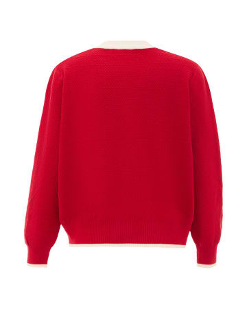 carato Strickjacke in Rot Wollweiss