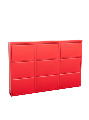 ebuy24 Schuhschrank Pisa 3 Rot 150 x 16 cm