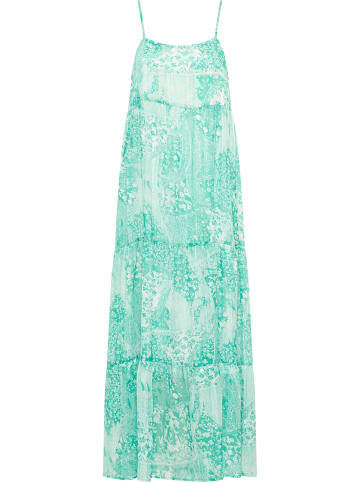 IZIA Damen Maxikleid in Grün Weiss