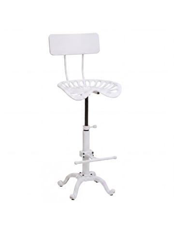 MCW Barhocker N26 höhenverstellbar drehbar Fußablage, Weiß