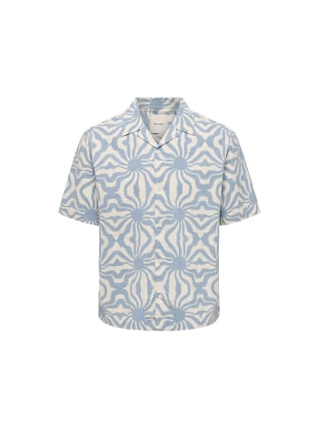 Only&Sons Halbarmhemd in Dusty Blue