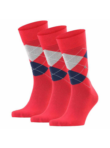 Burlington Socken 3er Pack in Rot/Blau/Grau