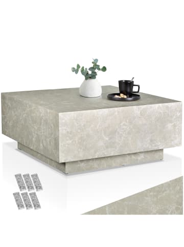 tectake Beistelltisch Inkl. Bodenschoner, Belastbarkeit 45 kg, 80 x 80 x 35 cm