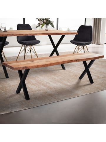 KADIMA DESIGN Esszimmerbank 120x40x45,5 cm Massivholz / Metall mit