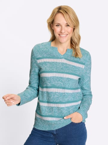 Sieh an! Ringel-Pullover in ozean-weiß-gemustert