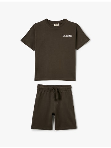 KOTON 2tlg. Outfit: T-Shirt/Short in Beige