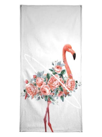 Juniqe Handtuch "Flamingo" in Rosa & Weiß