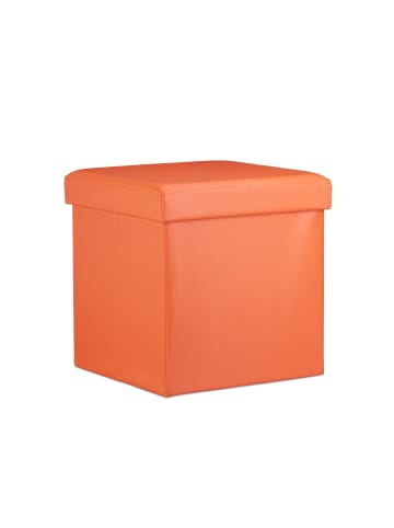 relaxdays Faltbarer Sitzhocker in Orange - (B)38 x (H)38 x (T)38 cm