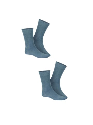 Hudson Socken Only 2-Pack druckfreier Bund in Marine