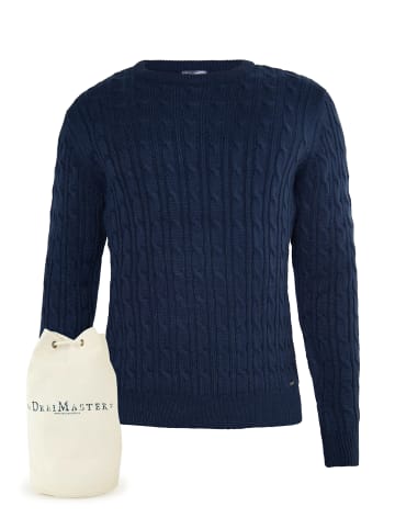 DreiMaster Vintage Strickpullover + Shopping Bag - Set in Marine