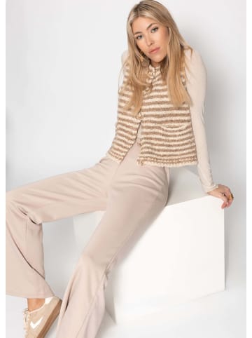 SASSYCLASSY Bouclé-Weste mit Taschen in Beige