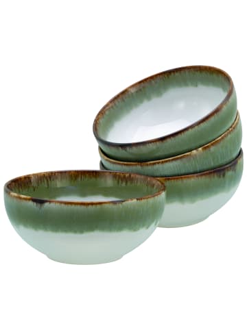 CreaTable Buddha  Bowl Set Steinzeug in Grün in Grün