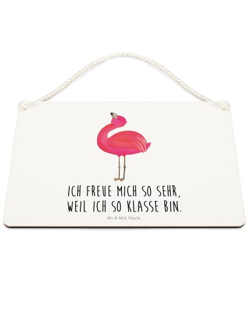 Mr. & Mrs. Panda Deko Schild Flamingo Stolz mit Spruch in Transparent