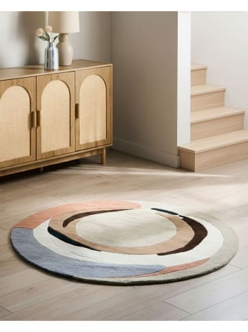 Beliani Kurzflor SARGODHA in Bunt/Beige/Grau - (W) 140 x (L) 140 cm