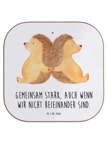 Mr. & Mrs. Panda Bierdeckel Trennung von den Eltern mit Spruch in Weiß