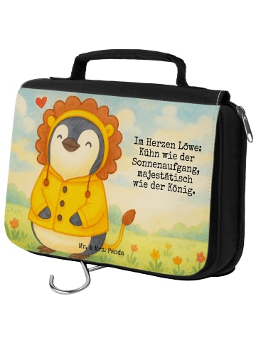 Mr. & Mrs. Panda Duschbeutel Löwe Astrologie Design mit Spruch in Weiß