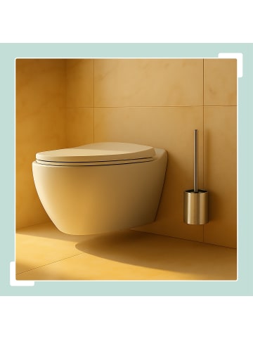 relaxdays Toilettenbürste in Silber - (B)9 x (H)40,5 x (T)10 cm