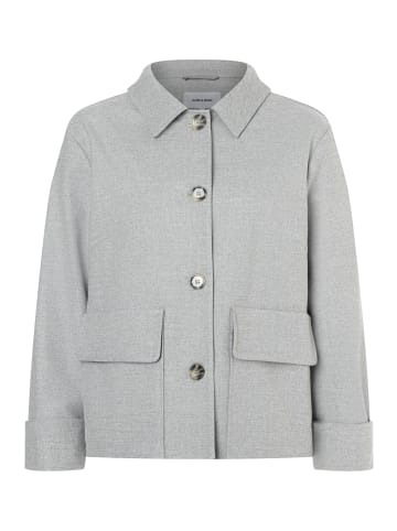 More & More flanellgraue Blazer-Jacke, kurz in silvergrey melange