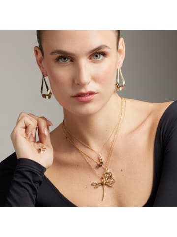 Luxenter necklace with multicoloured zirconia, 18-K gold finish - Alphabet