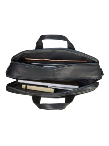 Leonhard Heyden Hamburg Aktentasche Leder 40 cm Laptopfach schwarz
