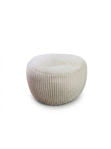 relaxdays Pouf in Beige - (H)25 x Ø 35 cm