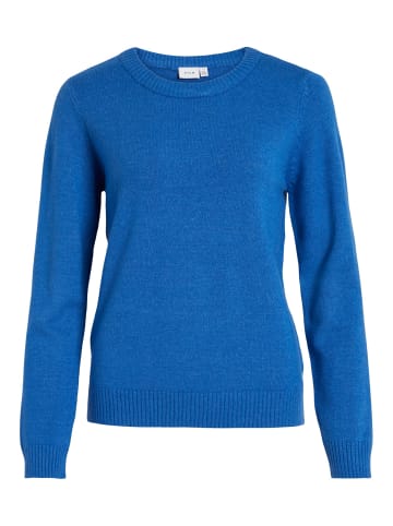 Vila Dünner Rundhals Strickpullover VIRIL in Blau-3