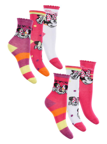 Disney Minnie Mouse 6er-Set: Socken Strümpfe in Mehrfarbig