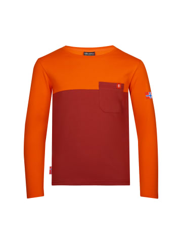 Trollkids Longsleeve "Bergen" in Dunkelorange/Hellorange