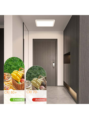 ZMH Deckenleuchte LED eckig L 23cm moderne Flurlampe in weiß 23W 3000K warmweiß