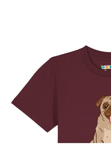 wat? Apparel T-Shirt Mops in Weinrot