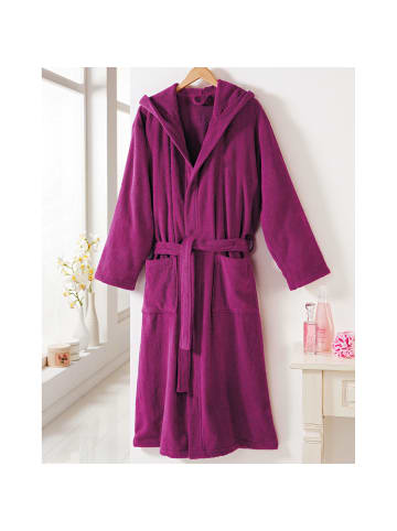 Erwin Müller Frottier Unisex-Bademantel mit Kapuze Heidelberg in fuchsia