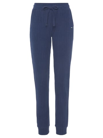 LASCANA Homewearhose in blau-meliert