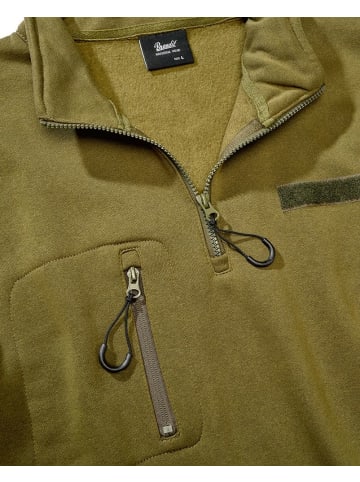 Brandit Pullover "Tactical Sweat Troyer" in Grün