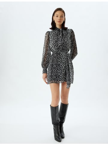 KOTON Kleid in Schwarz Gemustert