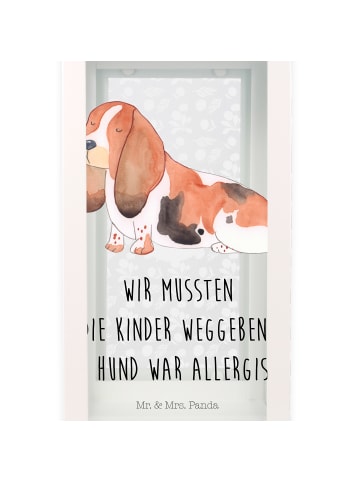 Mr. & Mrs. Panda Deko Laterne Hund Basset Hound mit Spruch in Transparent