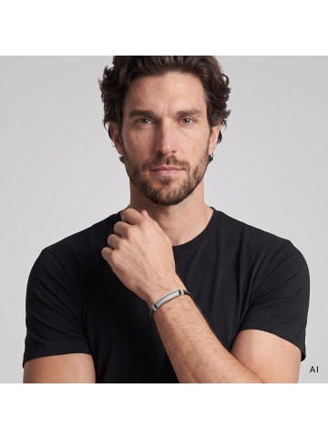 s.Oliver Armband Leather Tag in schwarz