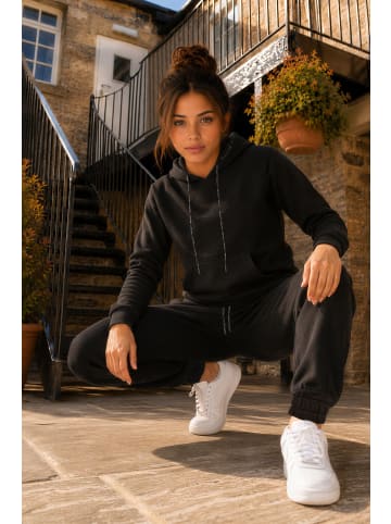 Reichstadt Damen Relaxed Fit Hoodie Marken-Stick in Black