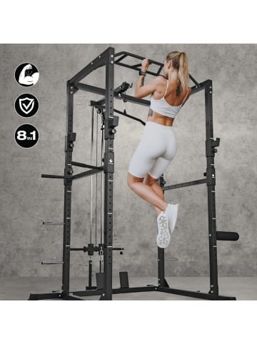 FitEngine Fitnessgerät Power Rack schwarz Schwarz