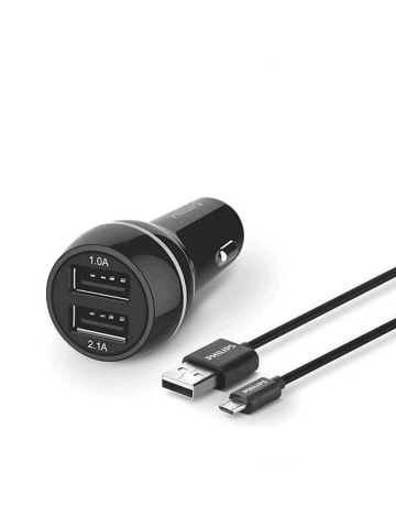 Philips Philips Auto-Ladegerät + Kabel 3,1A 15,5W Quick Charge QC3.0 Schwarz
