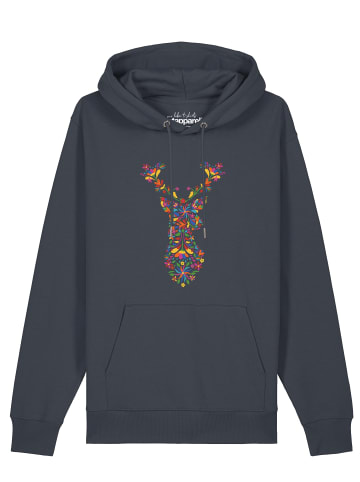 wat? Apparel Sweatshirt Floral Deer in India Ink Grey