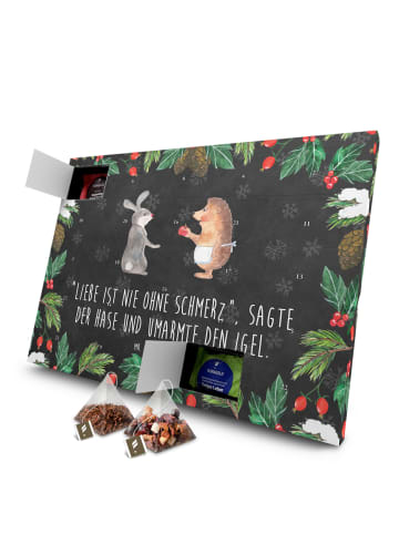 Mr. & Mrs. Panda Advents-Teekalender Hase Igel mit Spruch in Kreidetafel