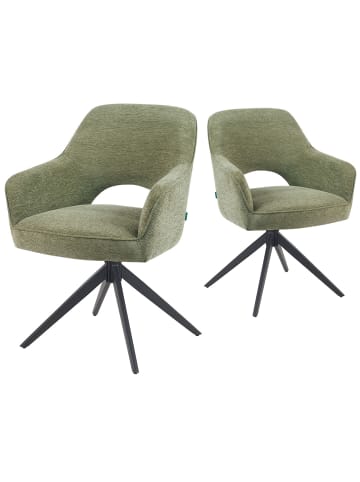 DUBI Möbel 2er-Set: Drehstuhl Mika-Nils in Grün - (B)60 x (H)87 x  (T)65 cm