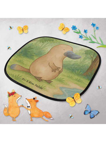 Mr. & Mrs. Panda Sonnenschutz für Auto Schnabeltier Mut Design o... in Weiß